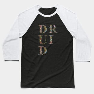 Druid Flowers Typography Baseball T-Shirt